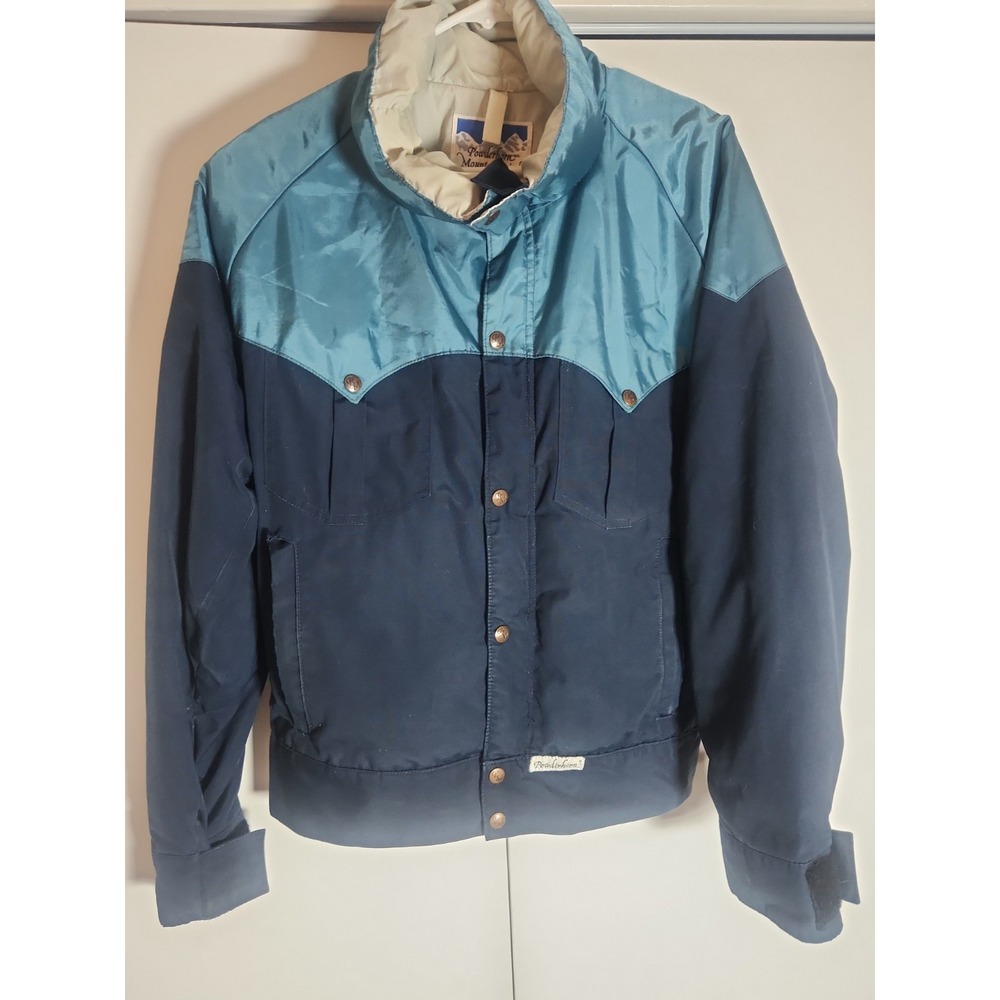 Powderhorn Mountaineering Jacket Mens Medium Blue Ski Zip (Missing Front Zipper)